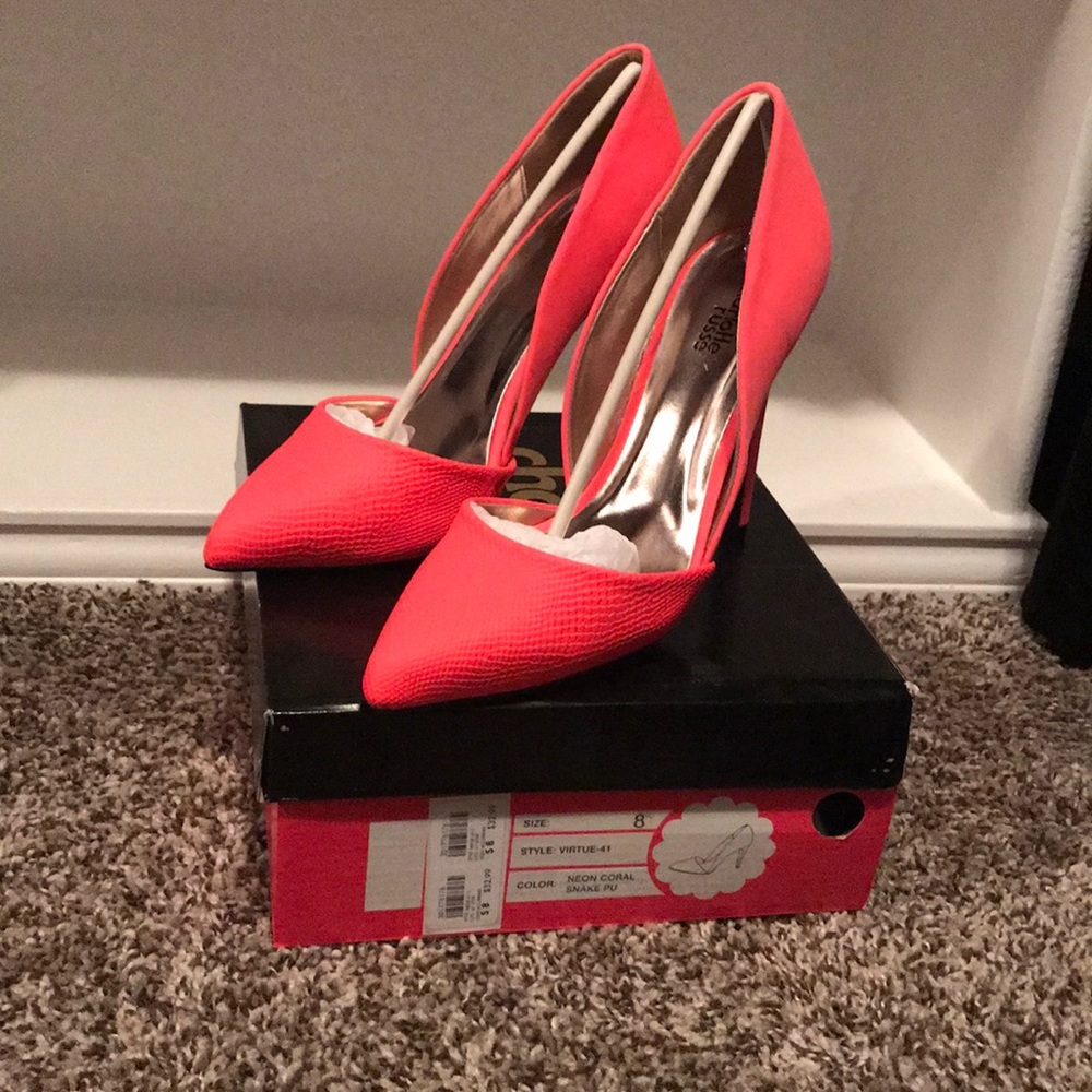 Neon pink heels